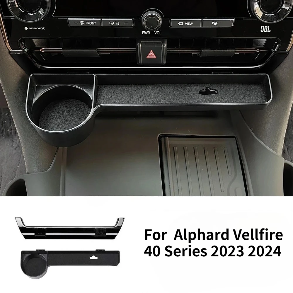 

Для Toyota 40 серии Alphard Vellfire 2023 2024, органайзер с центральным управлением, лоток с подстаканником для воды, аксессуары