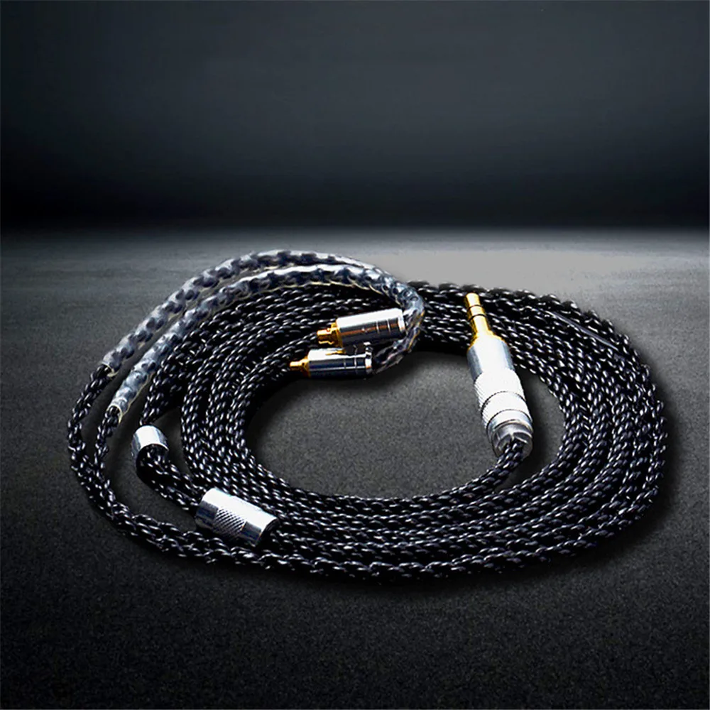 FENGRU Rouge 8 Strand 152 Core مضفر OFC مطلي بالفضة سماعة ترقية كابل MMCX 2Pin 0.78 سلك سماعة الرأس لصفر الخالدة