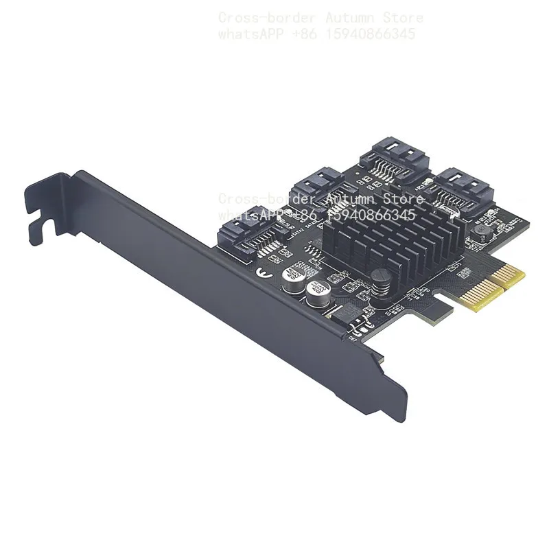 Expansion Card 4/6/8 Ports Hard Disk Controller Card Chip Support Black
