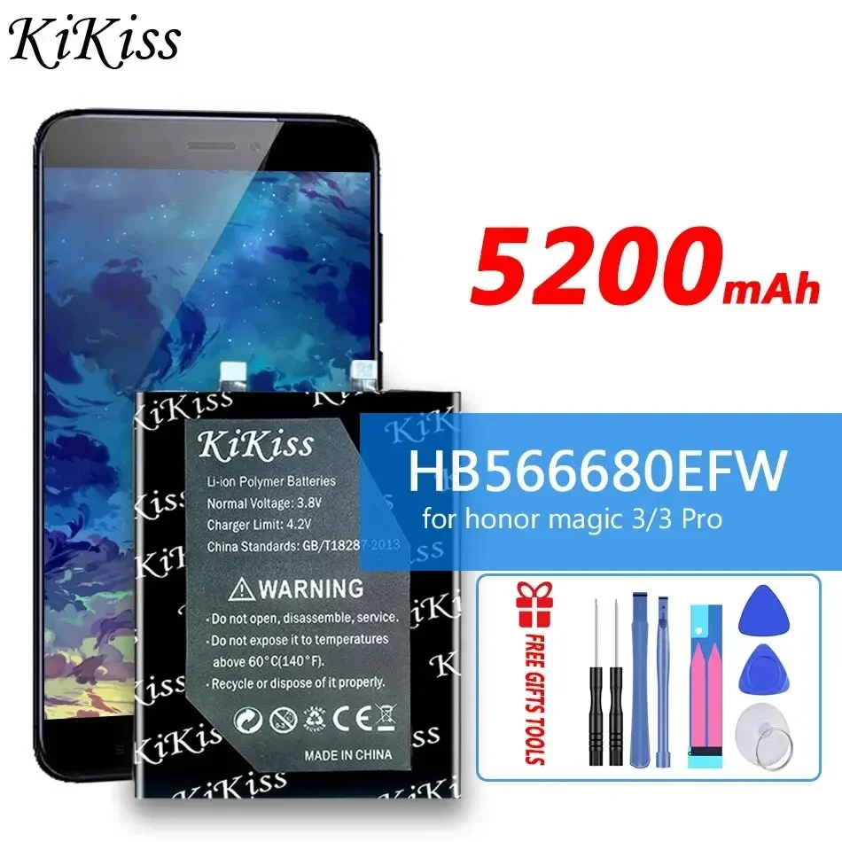 

KiKiss Battery HB566680EFW 5200mAh for honor magic 3 pro 3pro magic3 magic3 pro magic3 Replacement Bateria