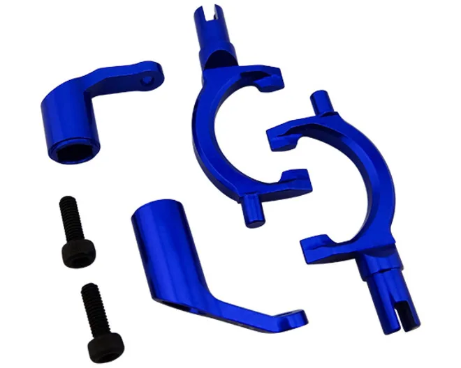 Hot Racing SUM11DF06 Blue Alum Diff Fork Set (F&R) Rep Stock Plastic for 1/10 Traxxas Summit