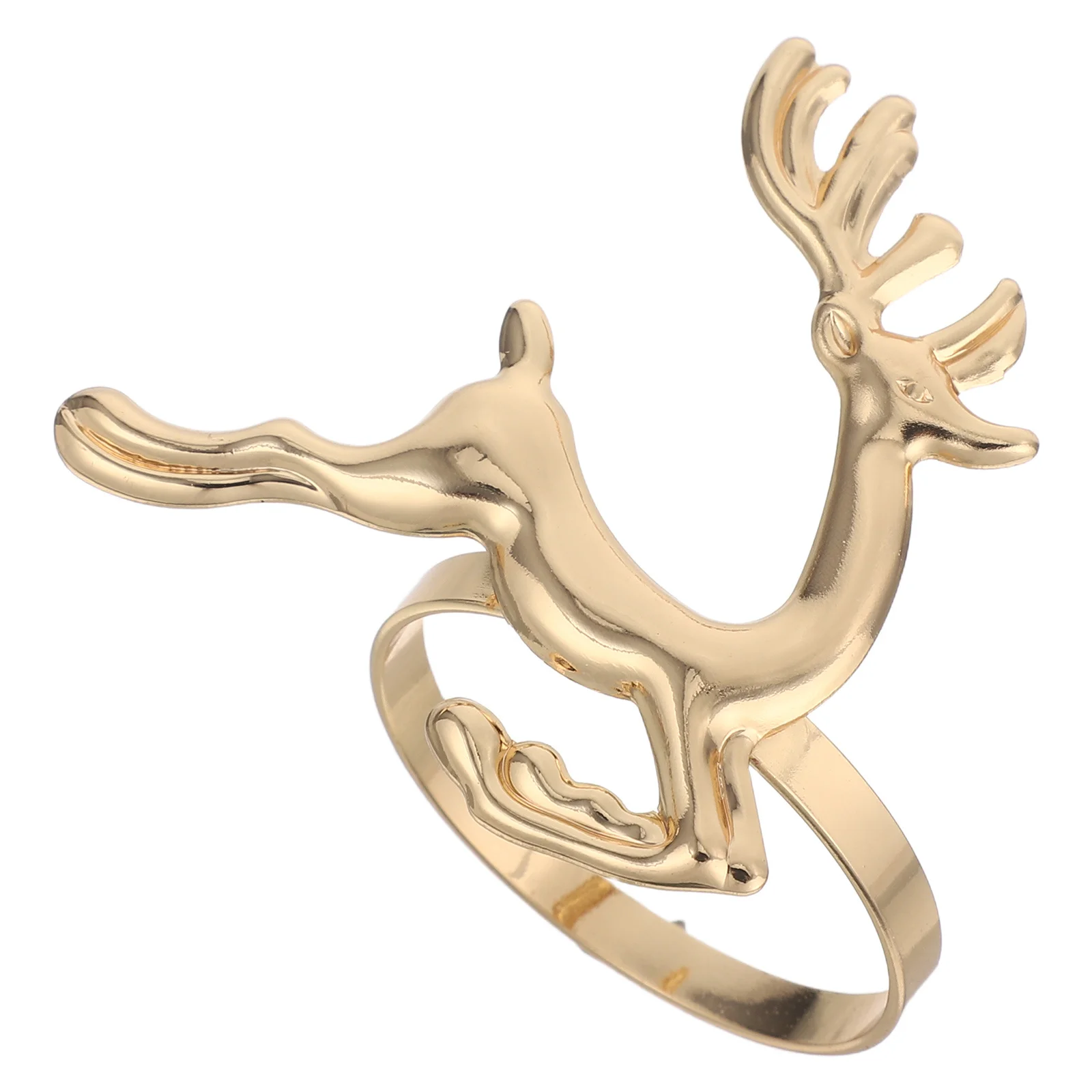 

6Pcs Christmas Reindeer Napkin Rings Metal Elk Buckle Festive Table Decoration Holiday Dinner Banquet Party Napkin