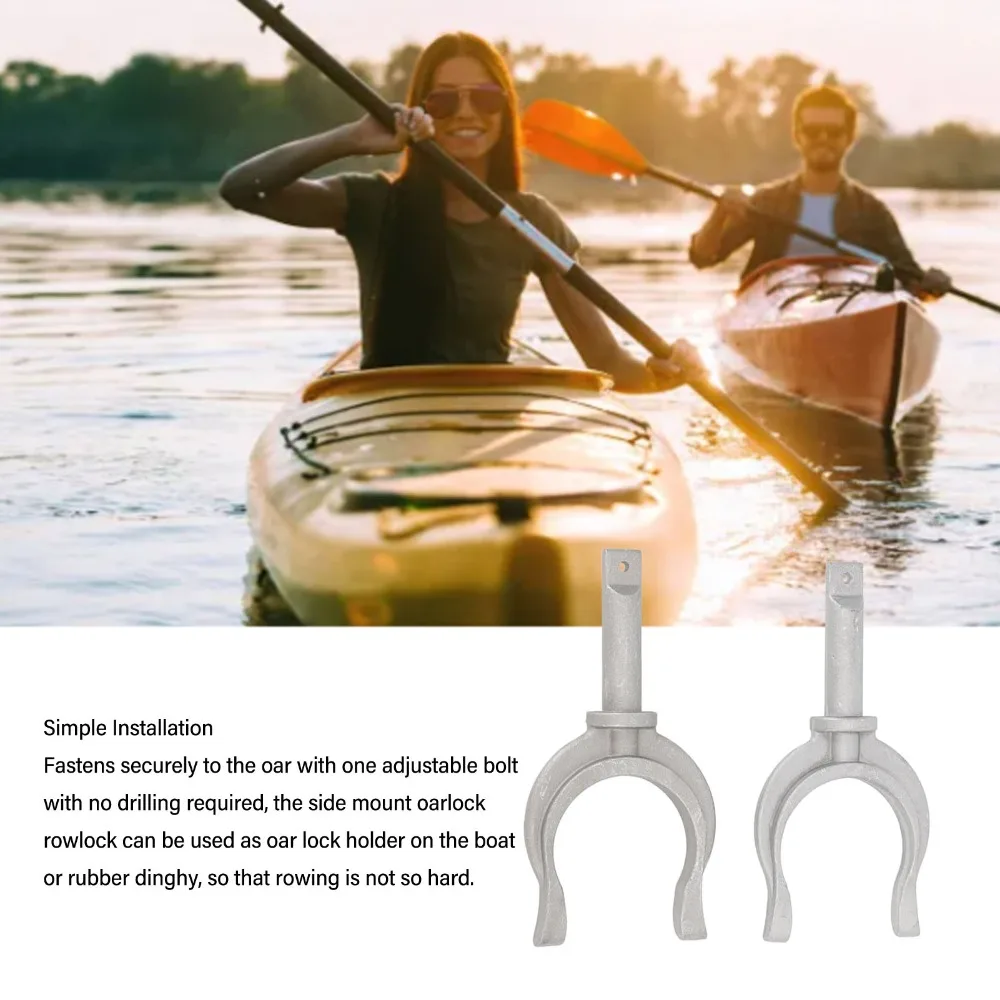 2Pcs Portable 2in Rowlock Socket Bracket Aluminum Oar Lock Boat Rowlock Socket Bracket Canoe