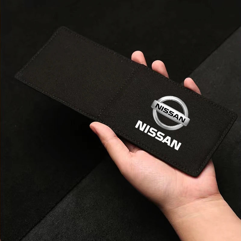 Suede Driver License Holder Ultra Thin Case ID Card Credit Card Holder for Nissan X-trail Qashqai Note Juke Sentra Patrol Navara