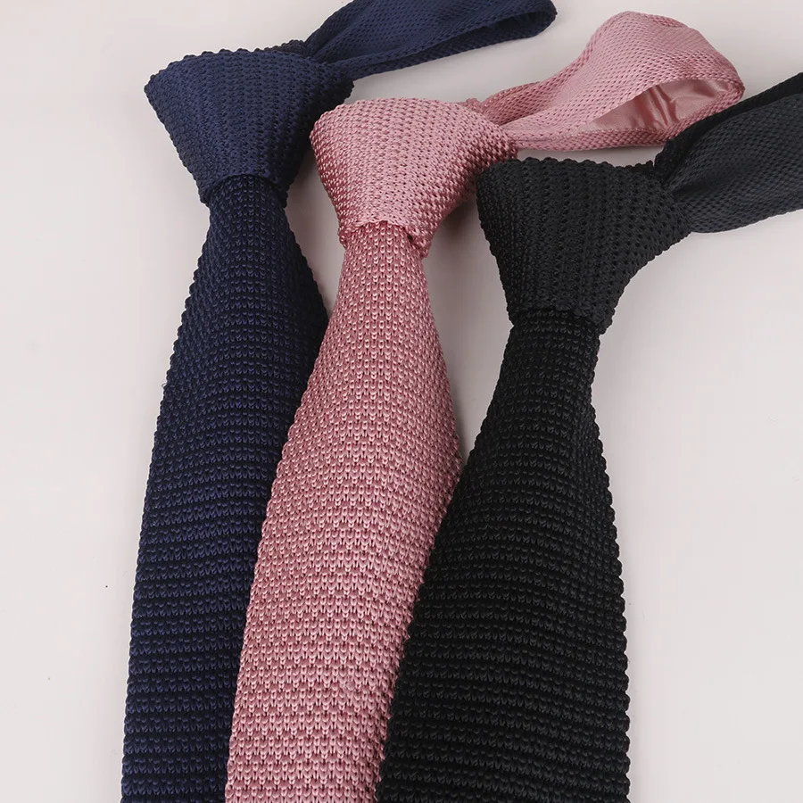 New Style Fashion Men\'s Solid Colourful Tie Knit Knitted Ties Necktie Normal Slim Classic Woven Cravate Narrow Vintage Neckties