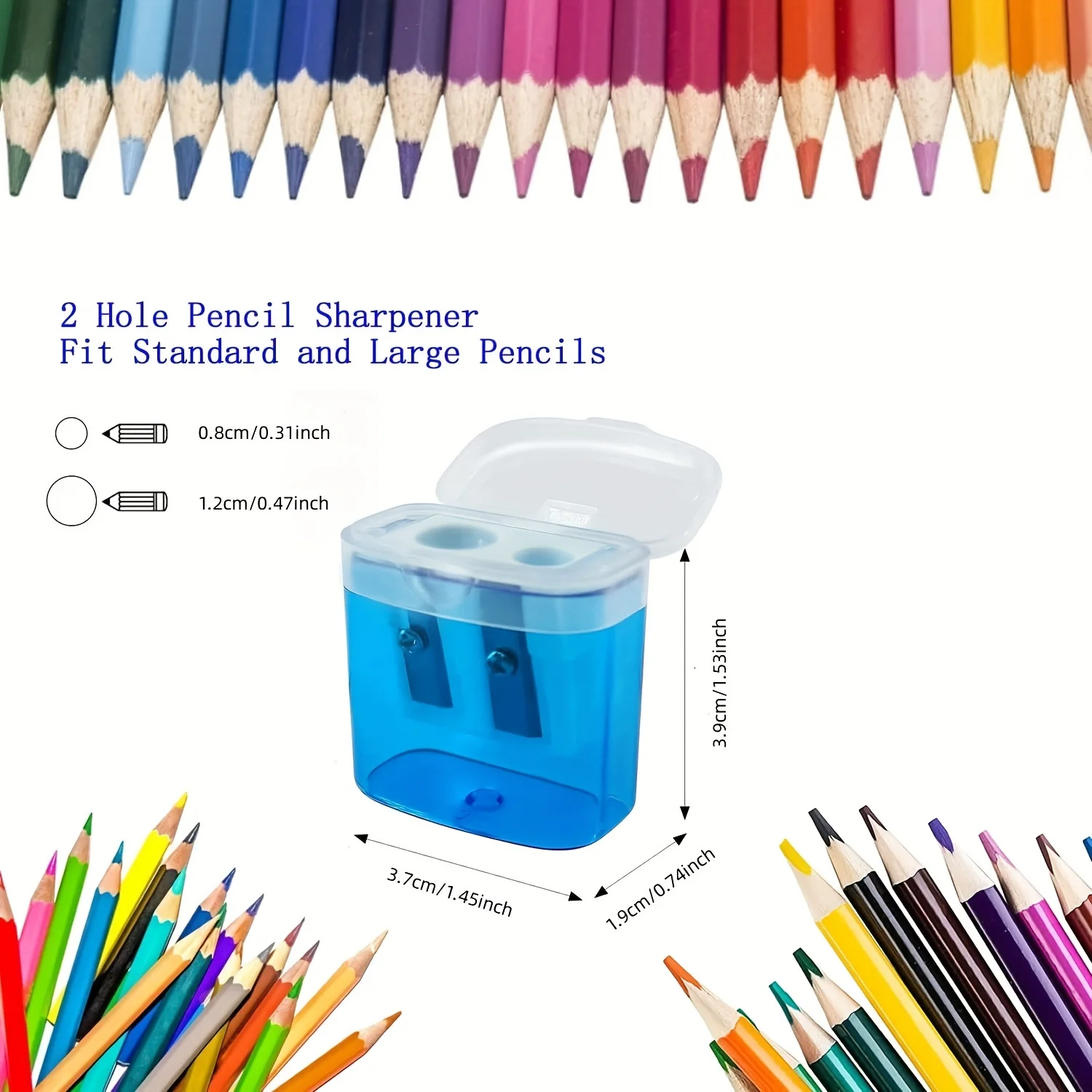 Set of 24 Manual Pencil Sharpeners - for Office, School Use - Ensures Precise Sharpening