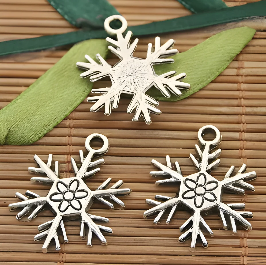 20pcs 19mm Alloy  matel snowflake pendants   HWH3120