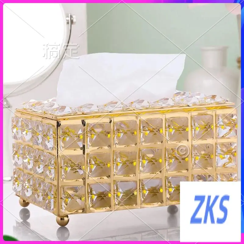 

ZZ-кристальная коробка для салфеток, скандинавская простая модная коробка для хранения настольных салфеток, барный держатель с бриллиантами, декор для гостиной, подарок B, легко нас