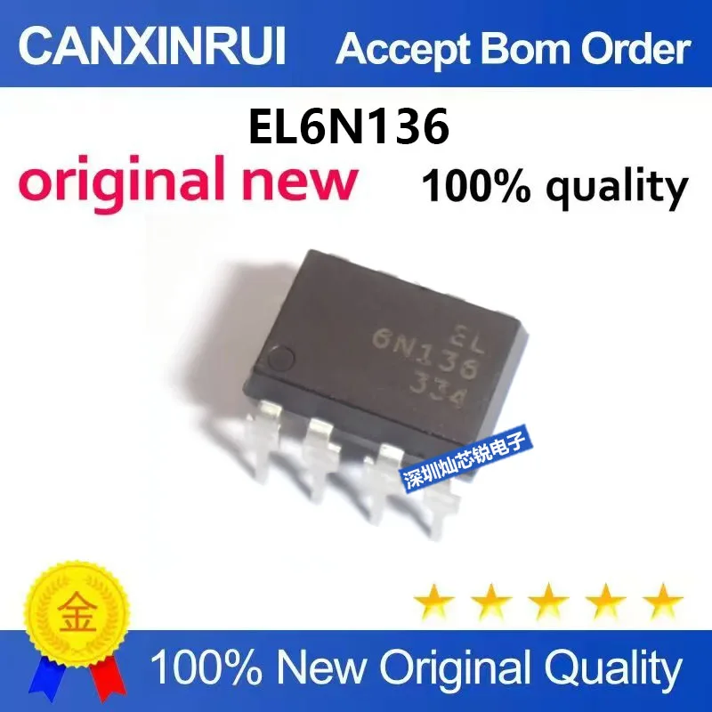 (5-100pieces)Brand new original EL6N136 DIP8 through-hole Taiwan-made Everlight optocoupler 6N136