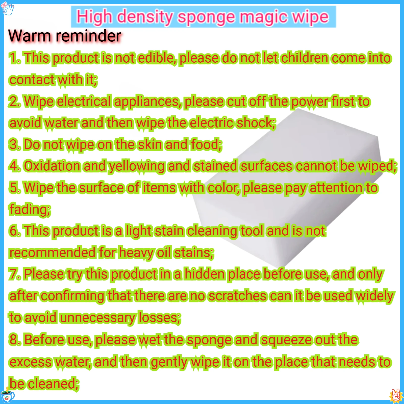 20PCS/50PCS/100PCS Magic Sponge Cleaner | Strong Decontamination for Kitchen, Bathroom, Dishware & Car Wash