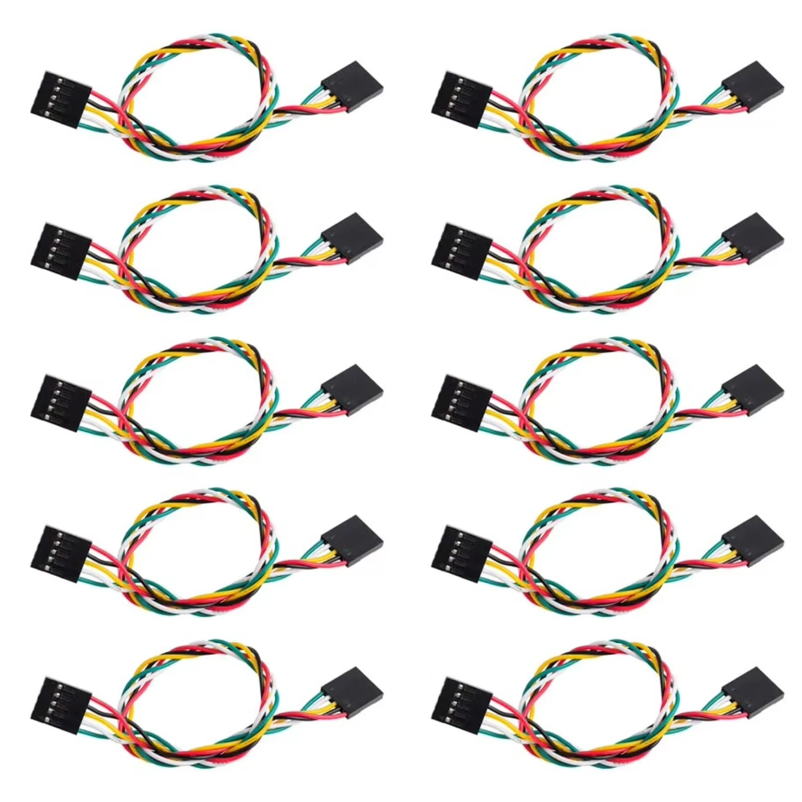 10PCS 5-Pin Female to Female Jumper Wires 20cm Microcontroller Board Cables Ribbon Wire Line Kit for Home Office Desk Work