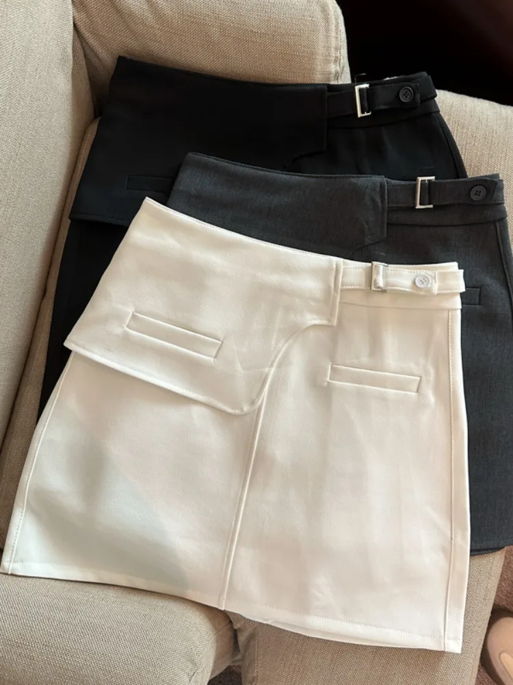 

Korean Style Irregular Design Elegant Half Skirt Women's Spring Summer New Versatile Slimming Fashion Short Skirt