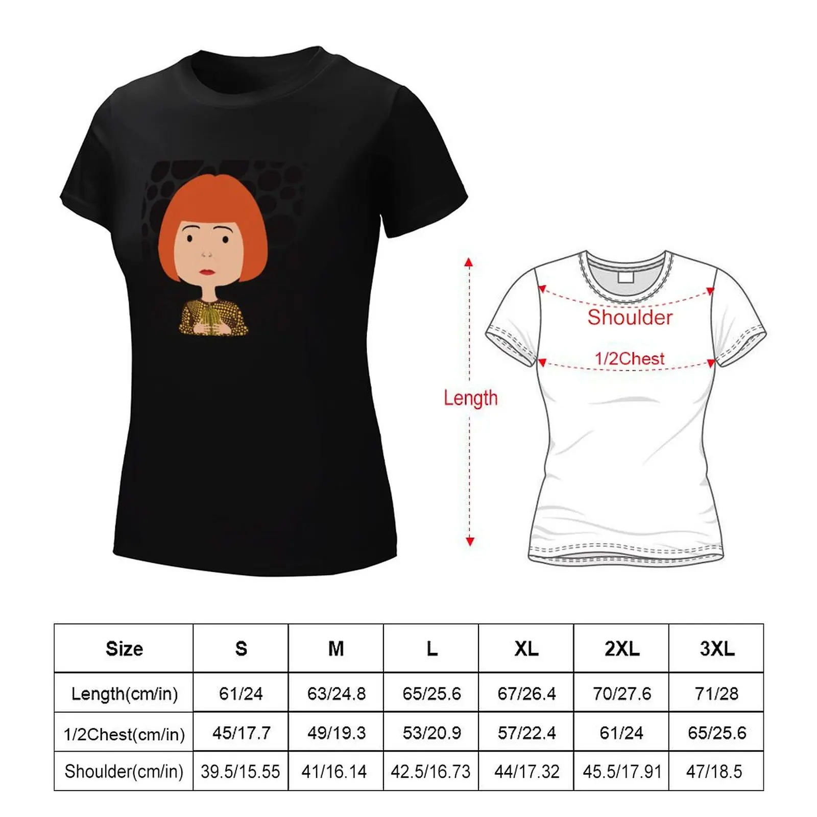 Yayoi Kusama Halloween camiseta para mulheres, tops sexy, camiseta branca, vestido de verão