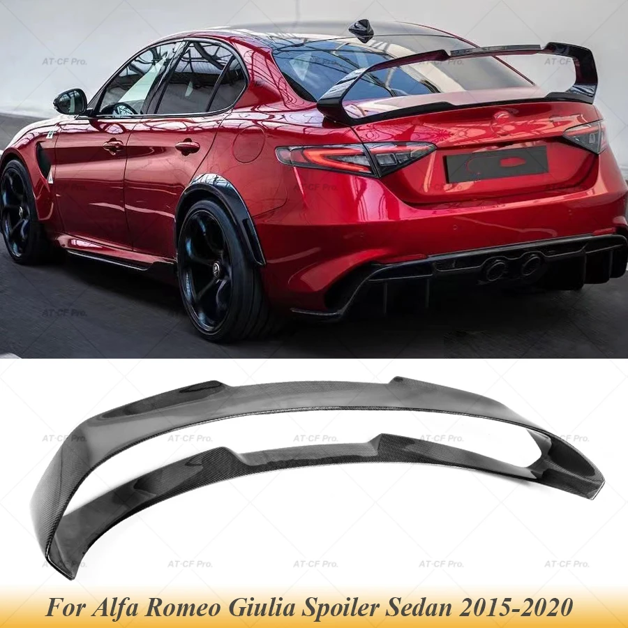 For Romeo Giulia Carbon Fiber / FRP Car Rear Spoiler Wing Boot Trunk Lip Car Styling For Alfa Romeo Giulia Sedan GT A 2015-2020