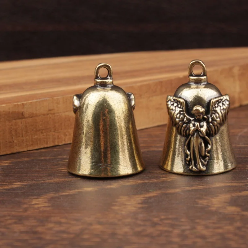 1/2Pcs Brass Ancient Bell Tianshi Bell Small Copper Stall Wholesale Brass Car Keychain
