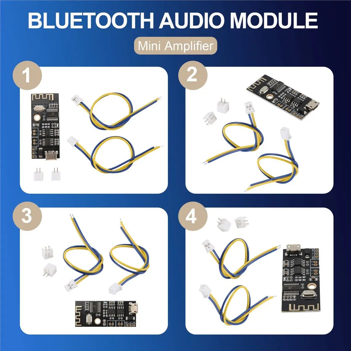A73T Bluetooth Amplifier Board, 5W +5W Output Power, DC 3.7V-4.2V/5V Mini Bluetooth Speaker Board