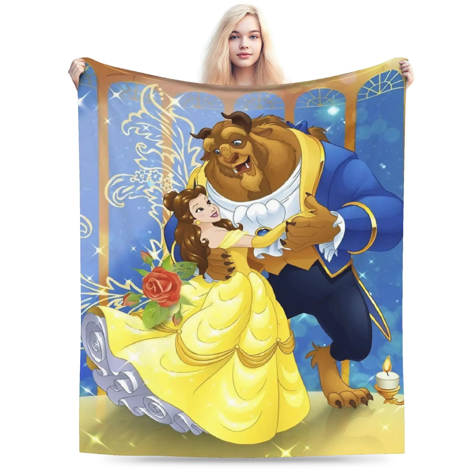 

Одеяло «Красавица и чудовище», флисовое зимнее многофункциональное ультра-мягкое одеяло для дома, путешествий, плюшевое тонкое одеяло