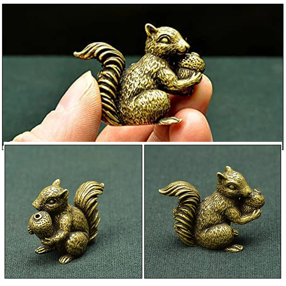 

Vintage Style Copper Squirrel Statue Desktop Ornament Home Decor Bronze Animal Sculpture Figurine Gift Tabletop Decor