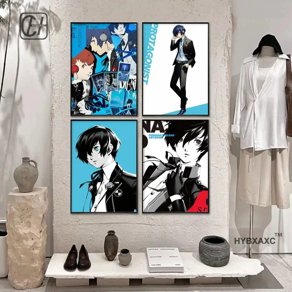 P-Persona 3 4 5 Royal Anima Game Poster Waterproof HD Wall Sticker Self-Adhesive Art Poster Fade Resistant Home Room Decor