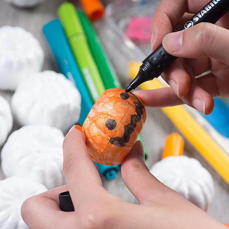 10Pcs 6/8cm DIY Halloween Foam Pumpkins Polystyrene Styrofoam Foam White Pumpkin For Halloween Home Decor Kids Handmade Crafts - view 3