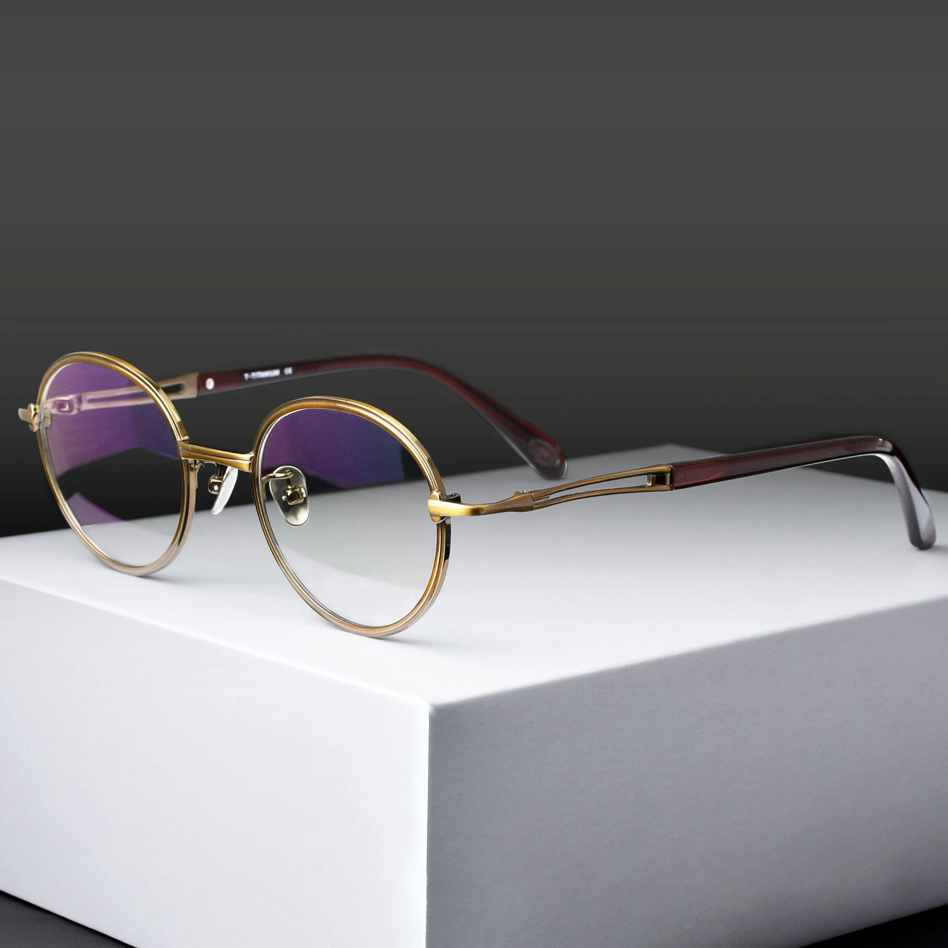 

Men's Fashion Retro Pure Titanium Small Oval Frame Glasses Japanese-Style Handmade Optical Eyewear