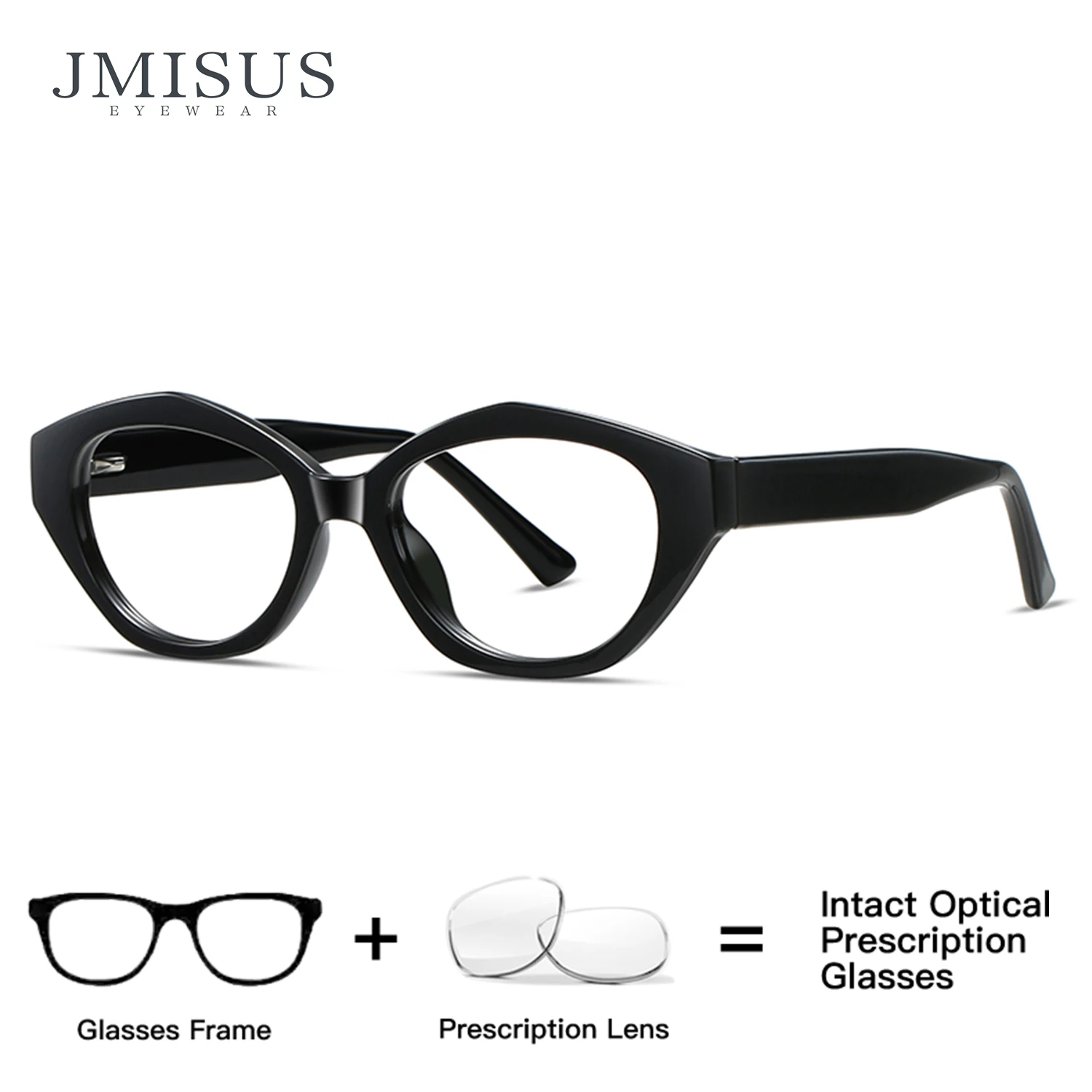 JMISUS Fashion Geometric Handmade Acetate Progressive Multifocal Glasses Woman Anti-Blue Light Square Prescription Eyewear