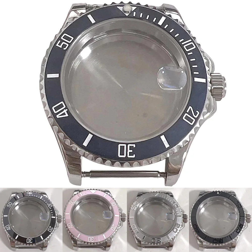 

Корпус для NH35, 40 мм, двунаправленная вращающаяся лупа, сапфировое стекло, корпус из нержавеющей стали для часов NH36 NH35A NH36A 4R36, механизм