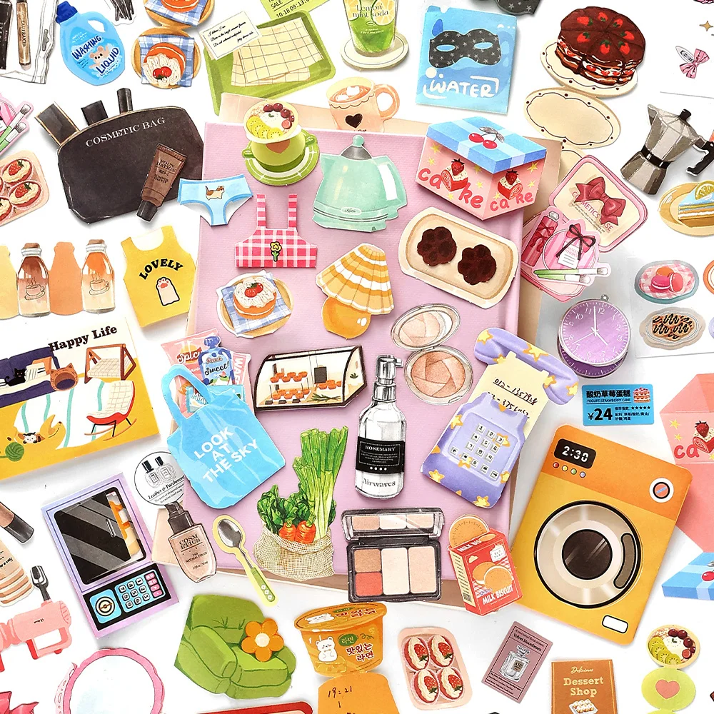 25 Stück Kawaii kreative Kosmetik Kleingerät Aufkleber Material Pack DIY Tagebuch handgemachte Scrapbook ästhetische Lieferungen