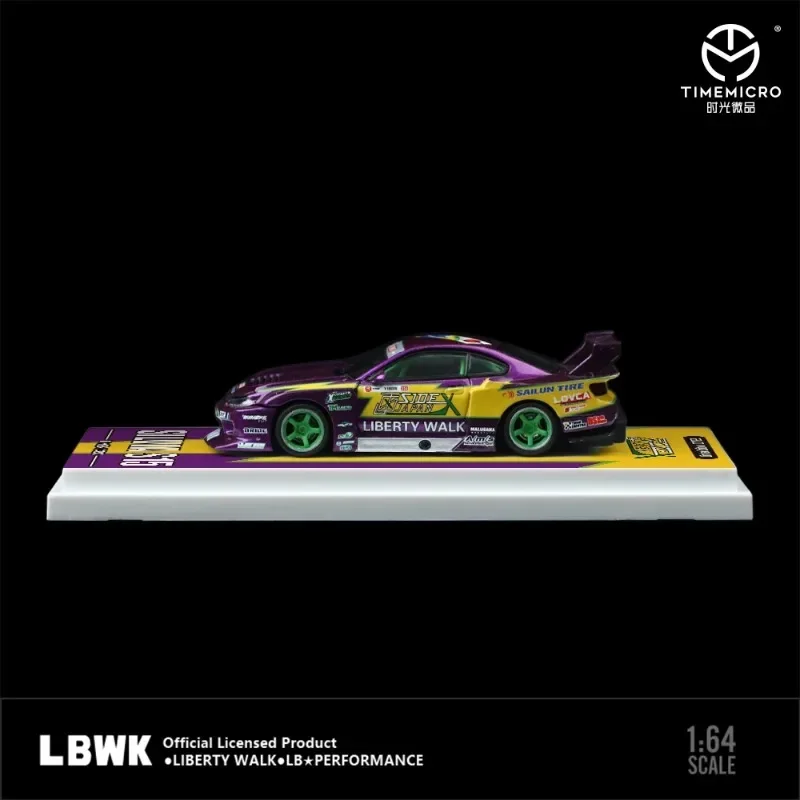 Małe zabawkiTM w magazynie 1:64 LBWK S15 sylwetka Silvia otwierany kaptur Diecast Diorama kolekcja modeli samochodów miniaturowy TimeMicro