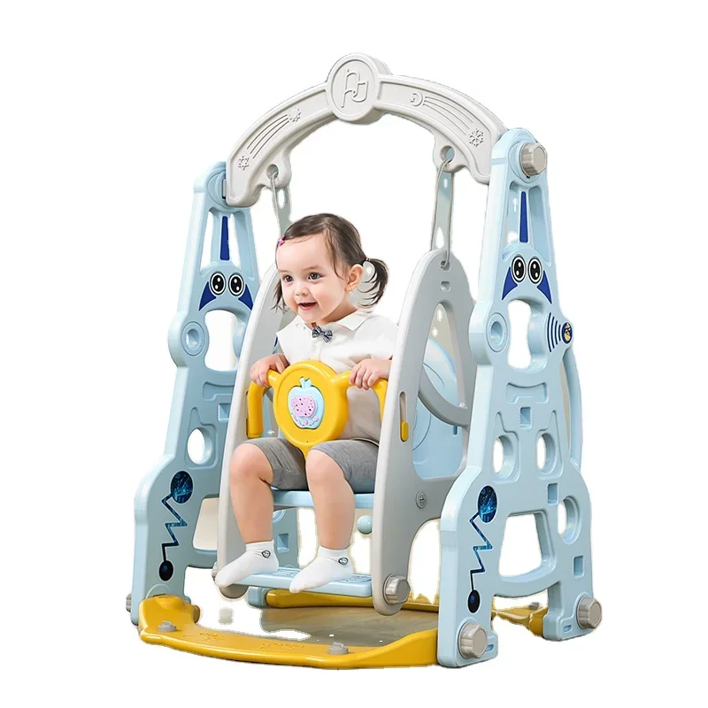 

Children's plastic swing slide toy indoor slide with children's swing set