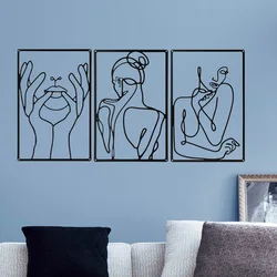 Minimalist Abstract Woman Shape Metal Signs Nordic Style Wall Art Living Bedroom Room Decor