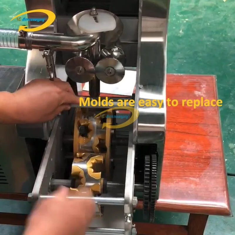 Venta caliente, máquina plegable para hacer dumplings pequeños, máquina para empanadas, máquina para dumplings de gambas, máquina automática para dumplings Samosa