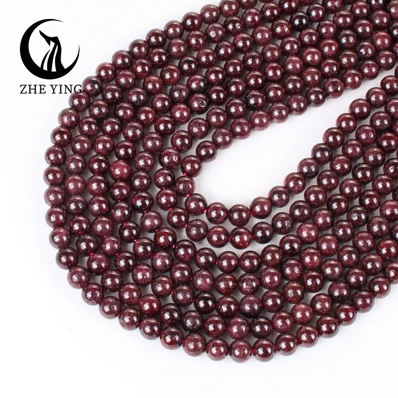 

Wholesale Natural Dark Red Garnet Quartz Stone Round Loose Waist Beads For Jewelry Making DIY Bracelets Necklace 15'' 6/8/10mm