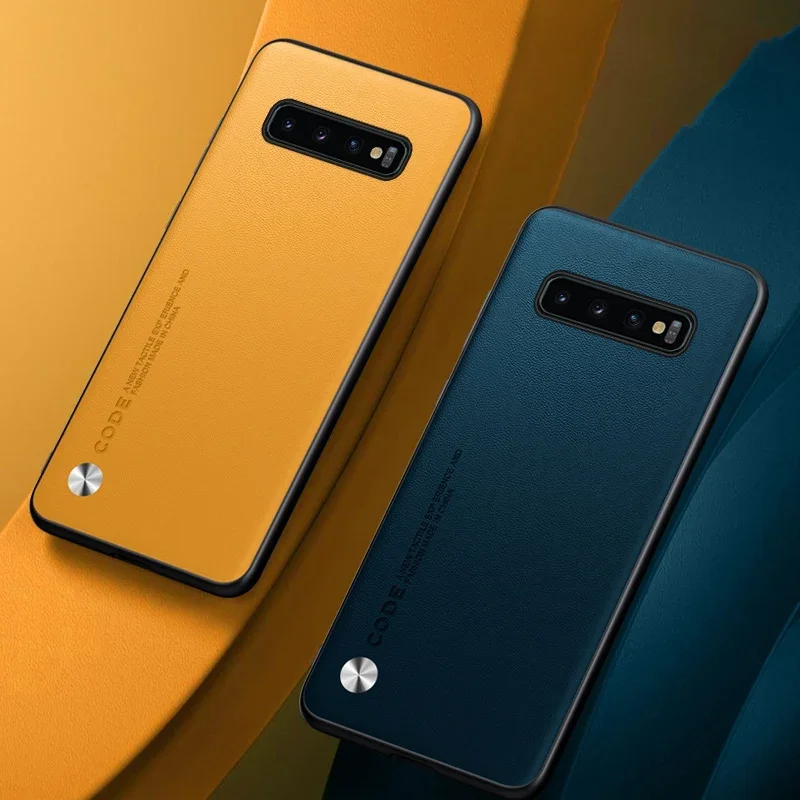 For Samsung Galaxy S10 5G Coque Luxury PU Leather Case For Samsung S10 Plus S10Plus Matte Cover Silicone Protection Phone Case