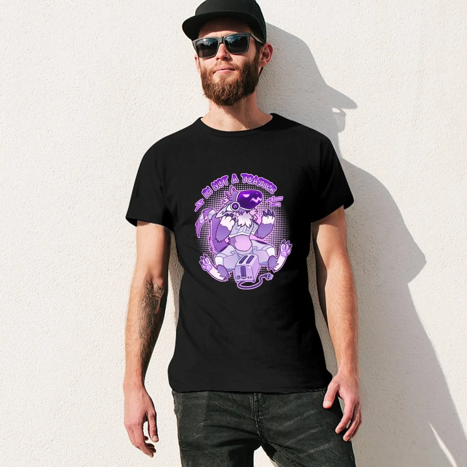 Purple Grumpy Protogen - I_m not a toaster T-Shirt graphics cute tops mens graphic t-shirts big and tall