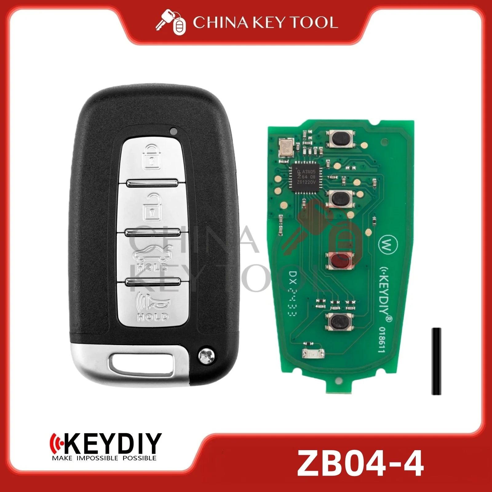 

KEYDIY KD ZB04-4 Universal Smart Remote Key 3+1 Buttons for Hyundai Type Keyless Entry & Start Systems
