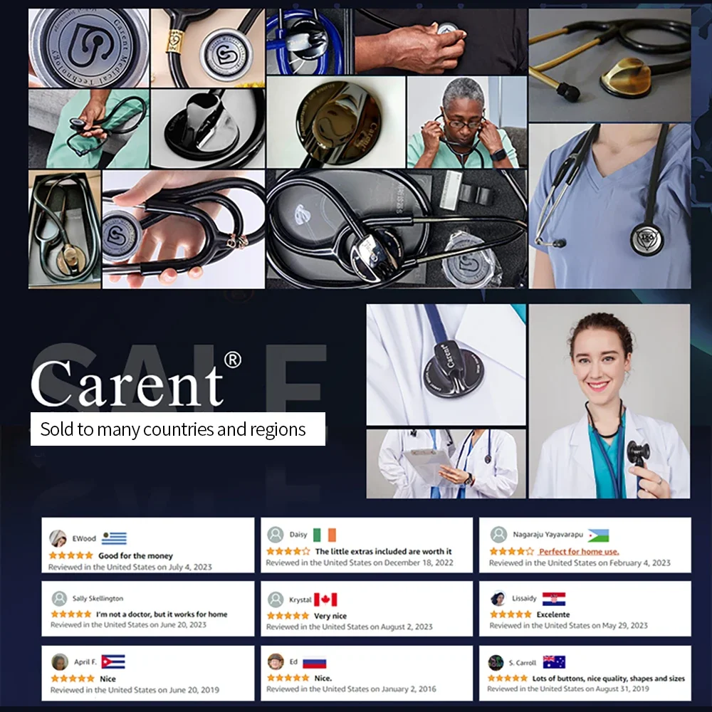 Carent Rainbow Medical Stethoscopes Universal Professional Cardiology Stethoscope Dual Fetal Heart Medical Equipment Health Care