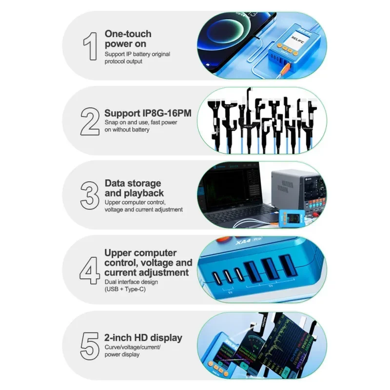 RELIFE XA4 Pro Boot Power สําหรับ IP8-16PM อัตโนมัติหน้าจอ Reboot ริบหรี่ปัญหา Curve Analog Pointer Meter ฟังก์ชั่น