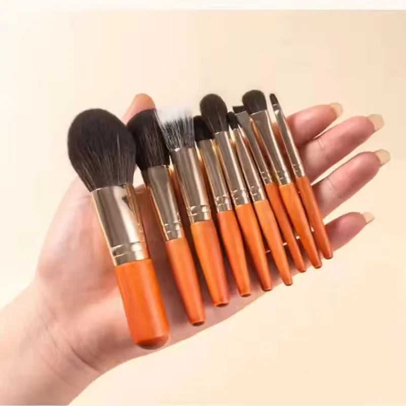 9Pcs Protable Makeup Brushes Set Mini Cosmetic Brush Powder Foundation Blush Blooming Eyebrow Eyeshadow Brush Kit