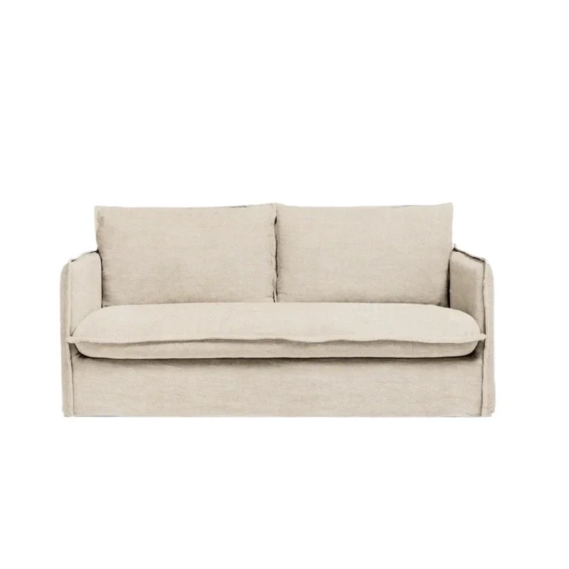 Linen fabric sofa fully dismantled and washed Japanese-style homestay simple three-seat sofa leisure sofa customization