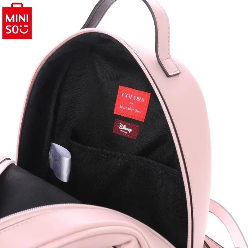 MINISO Disney Mickey Daisy ransel penyimpanan wanita, kapasitas besar merek mewah mode bercetak PU kualitas tinggi