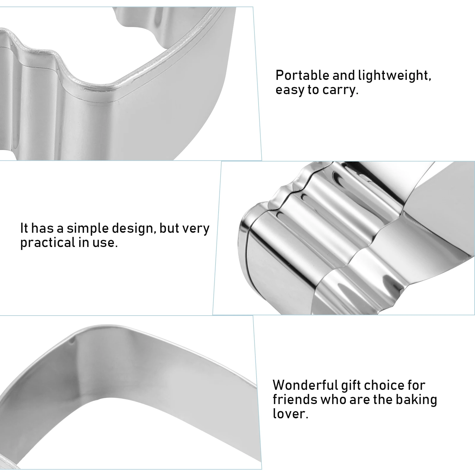 

10 pcs Milk Bottle Biscuit Mold Stainless Steel Cookie Baking Tool Reusable Lightweight Practical DIY Home Bakery Use