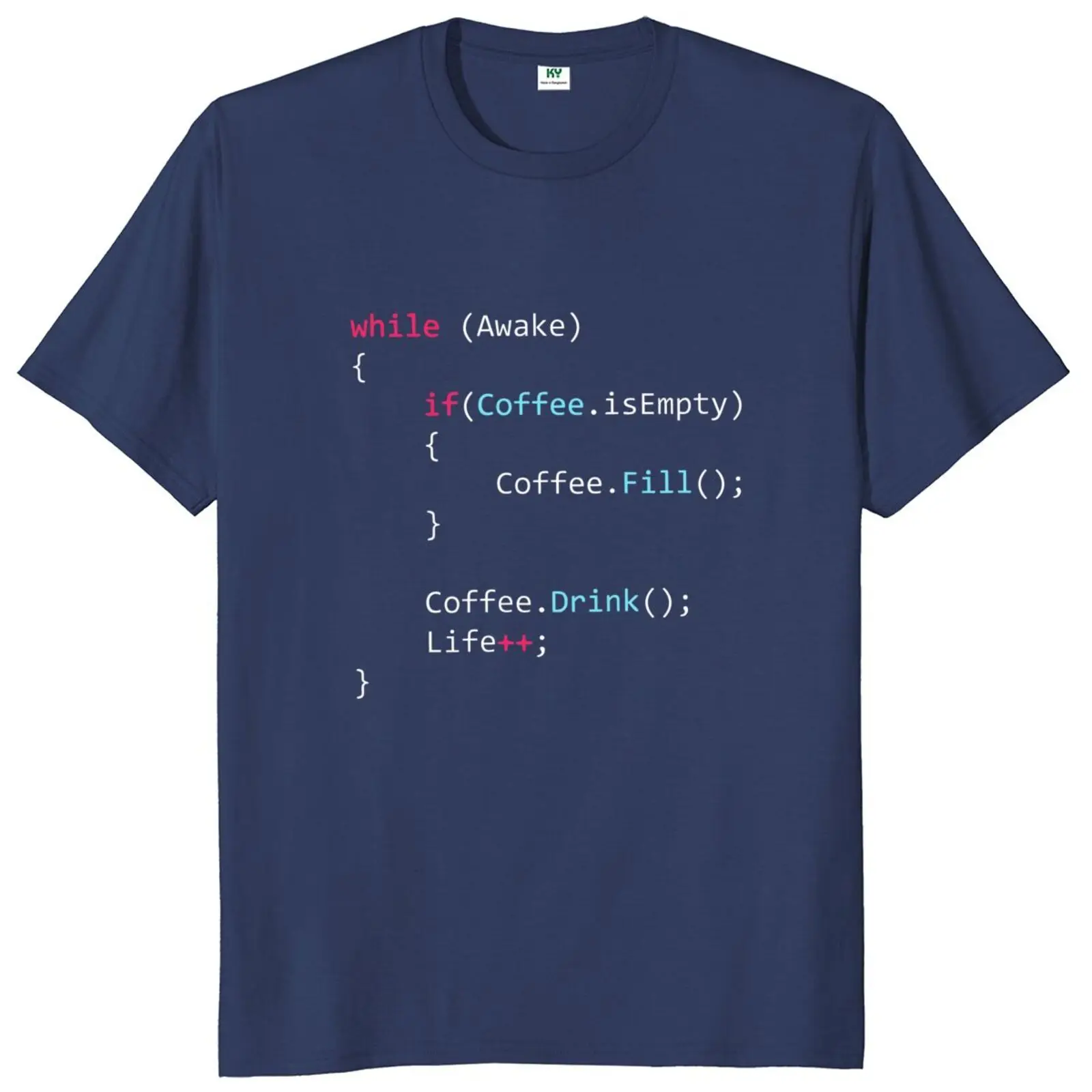 Javascript Coffee T Shirt Funny Programming Computer Coding Geek Gift Tops O-neck 100% Cotton Unisex Casual T-shirt EU Size