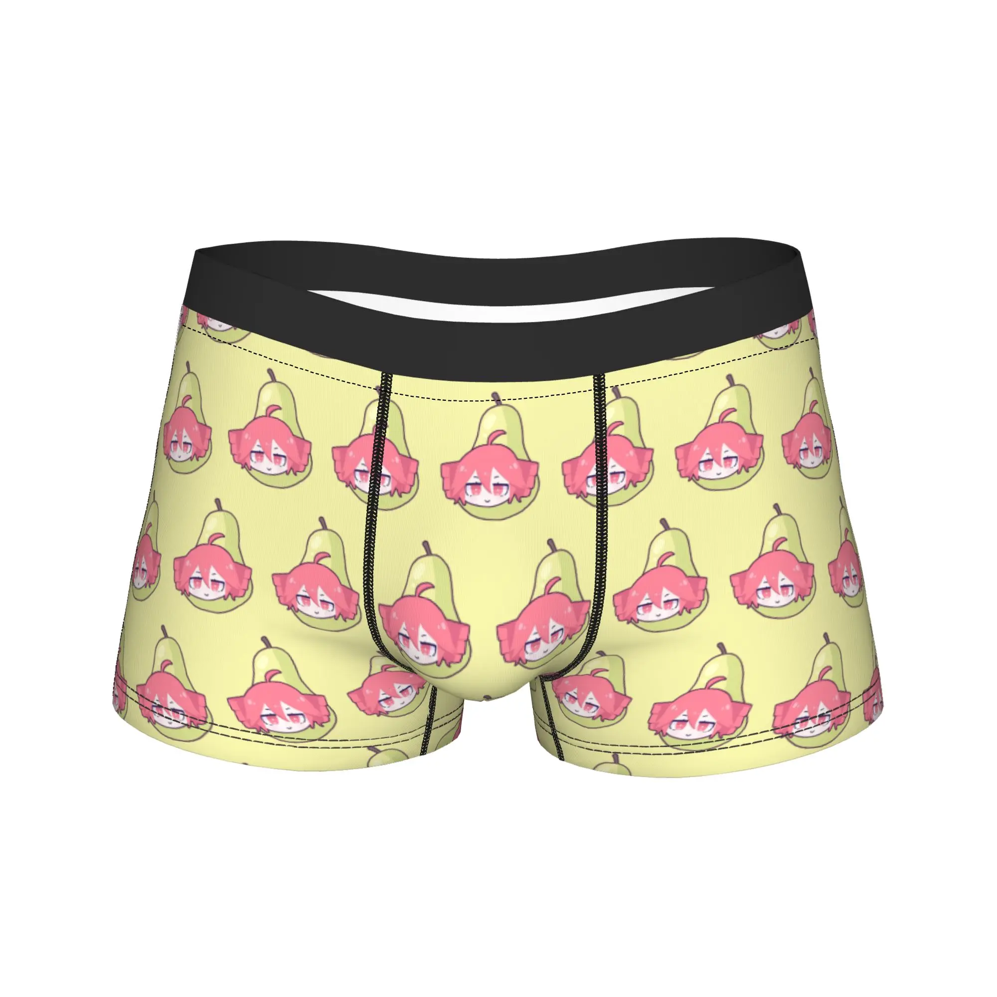 

Pearto Creative Kasane Teto Expression Men Underwear Funny Pear Boxer Briefs Shorts Panties Fashion Underpants Homme Plus Size