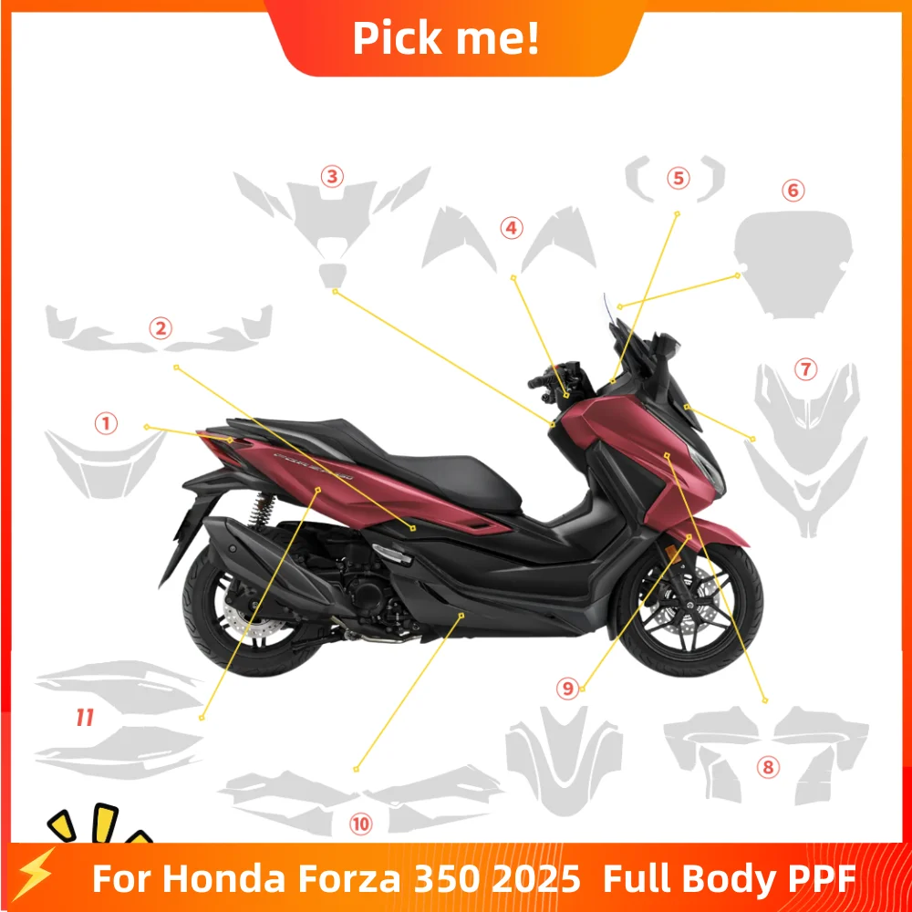 

For Honda Forza 350 2025 PPF TPU Protective Film Full Body Paint Protection Scratch Resistant Self Healing Motorcycle Kit