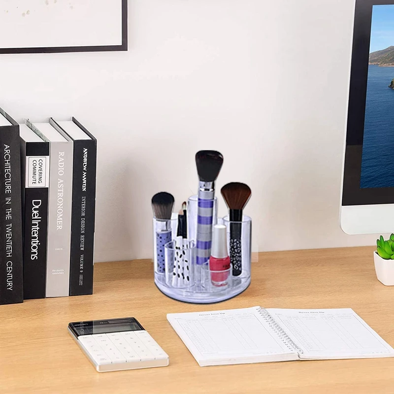学校や家庭用のアクリルペンホルダー、回転デスクオーガナイザー、メイクブラシ収納ボックス、クリアディスプレイ、360