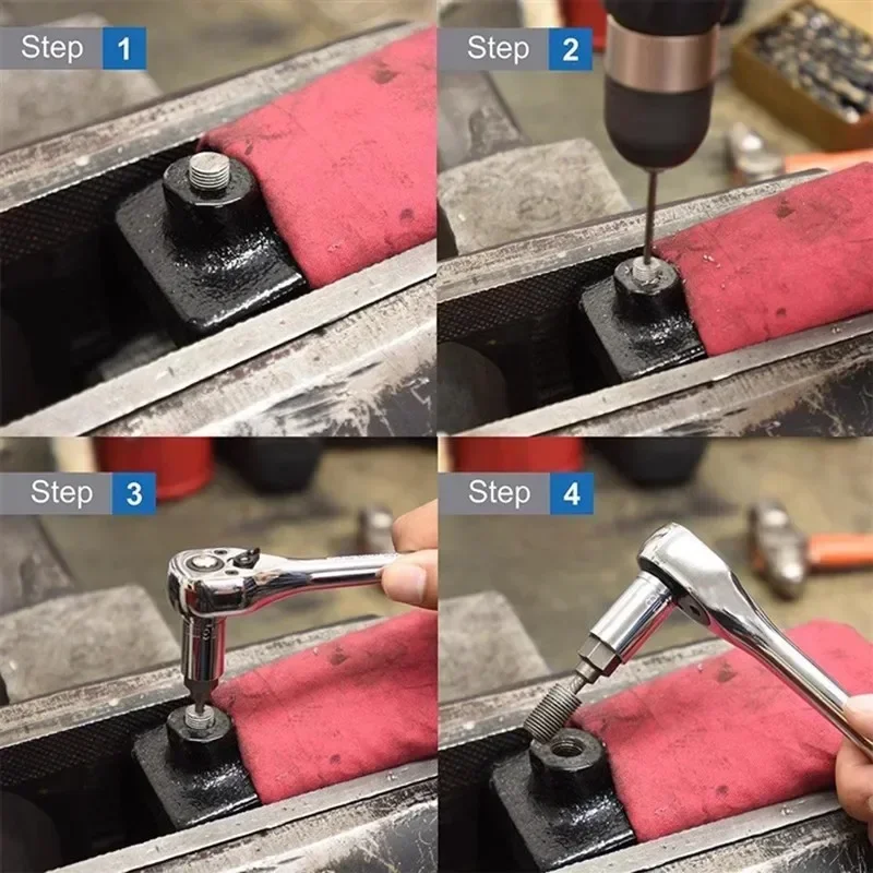 الكروم الموليبدينوم سبائك الصلب مدورة الترباس مزيل عرافة رئيس متعدد سبلاين الترباس النازع مجموعة 10 قطعة المسمار النازع عدة