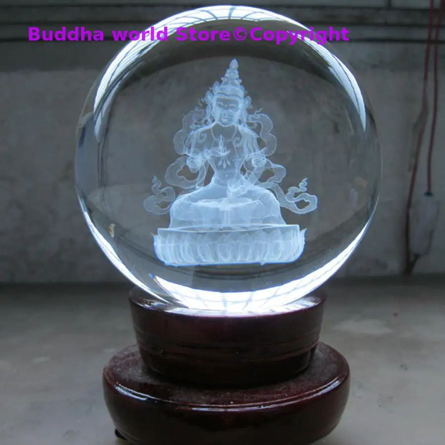 

2025 Buddhist supplies HOME Altar Efficacious bless Vajrasana Vajrasattva Vajra buddha 3D Crystal ball protective talisman