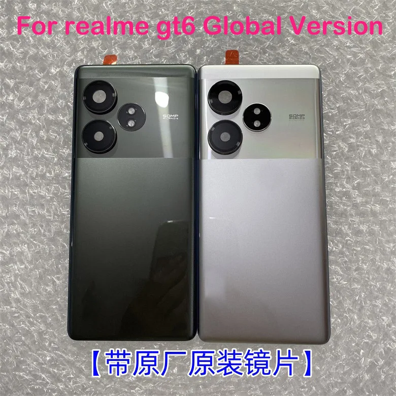 realme-gt6-グローバル版用、678インチ、純正リアカバー、バッテリードア、ハウジングケース、背面カバー、カメラガラス。realme-gt-6用。