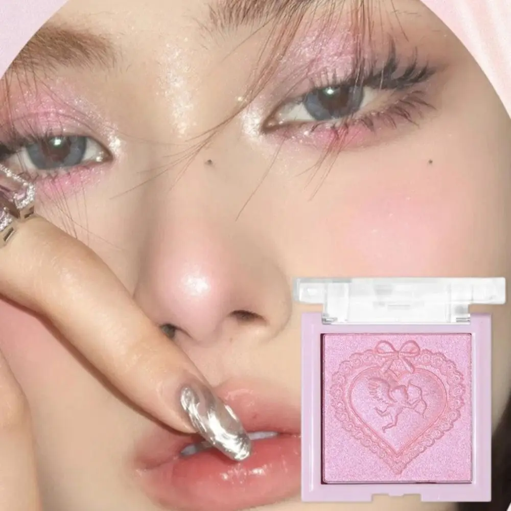 Love Angel Evidenziatore in polvere monocromatico High Gloss Peach Glitter Bronzer Evidenzia trucco Contorno Illuminatore Tavolozza per trucco